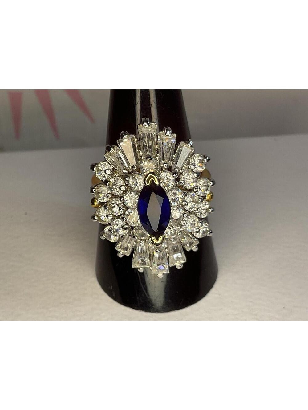Sterling Silver Ballerina Cocktail Ring Sz 9